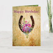 Rustige waterverf florale hoefijzer kaart (Voorkant)