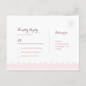 Rustige waterverf florale honk herbergt RSVP Uitnodiging Briefkaart (Achterkant)