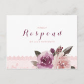 Rustige waterverf florale honk herbergt RSVP Uitnodiging Briefkaart (Voorkant)