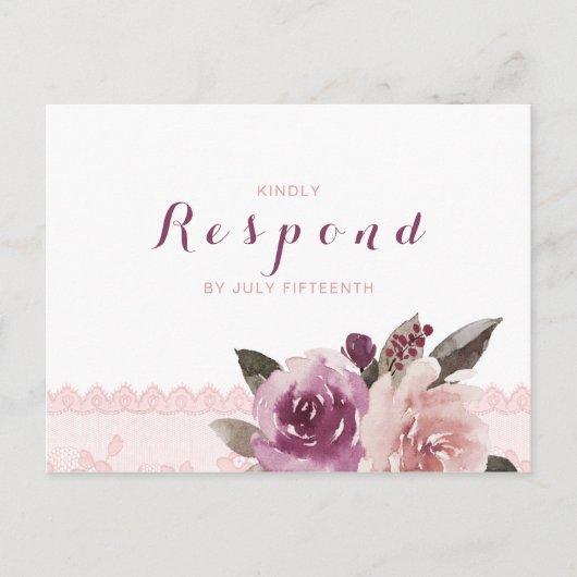 Rustige waterverf florale honk herbergt RSVP Uitnodiging Briefkaart (Voorkant)