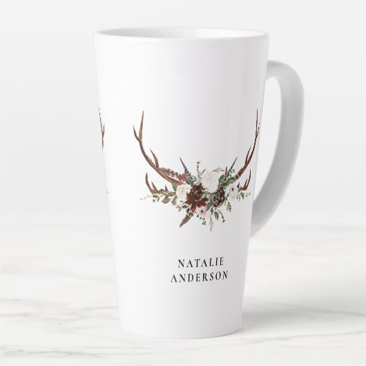 Rustige waterverf florale naam latte mok (Rechterhoek)