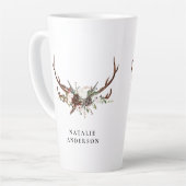 Rustige waterverf florale naam latte mok (Linkerhoek)