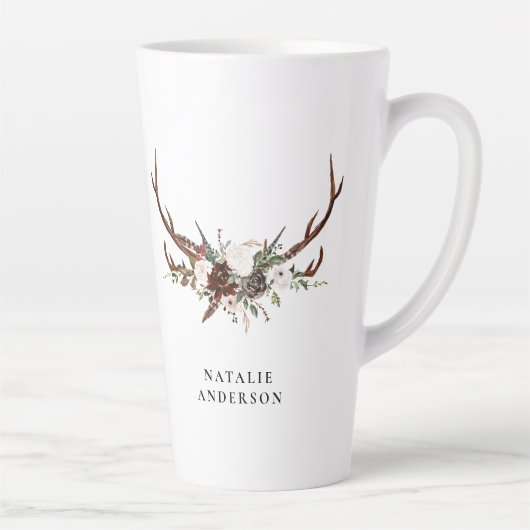 Rustige waterverf florale naam latte mok (Rechts)