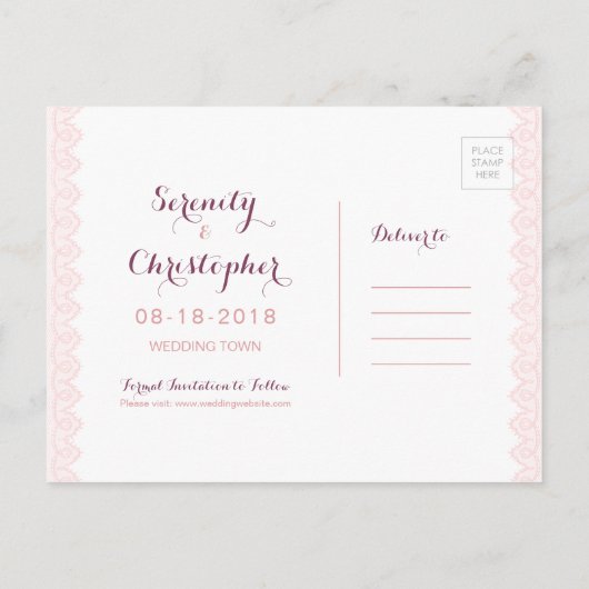 Rustige waterverf florale plaats behalve de datum aankondigingskaart (Achterkant)