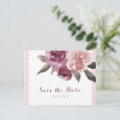 Rustige waterverf florale plaats behalve de datum aankondigingskaart (Staand voorkant)