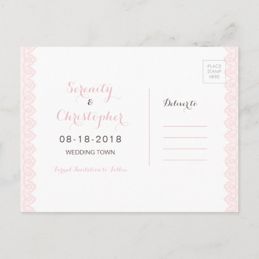 Rustige waterverf florale plaats behalve de datum aankondigingskaart (Achterkant)