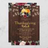 Rustige waterverf florale Thanksgiving potluck Kaart (Voorkant / Achterkant)