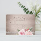 Rustige waterverf florale vintage RSVP (Staand voorkant)