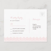 Rustige waterverf florale vintage RSVP Uitnodiging Briefkaart (Achterkant)
