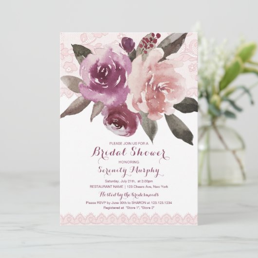 Rustige waterverf florale vrijgezellenfeest kaart (Staand voorkant)