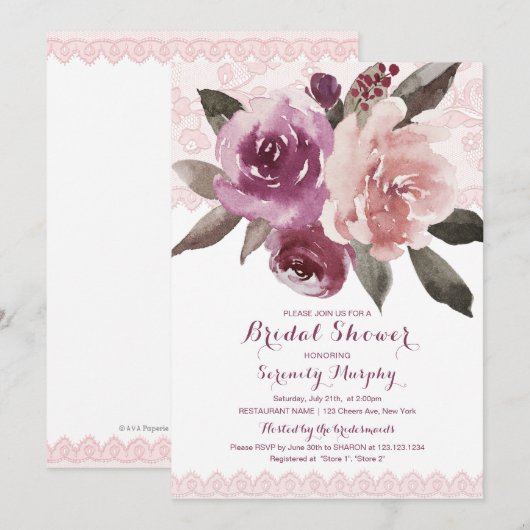 Rustige waterverf florale vrijgezellenfeest kaart (Voorkant / Achterkant)