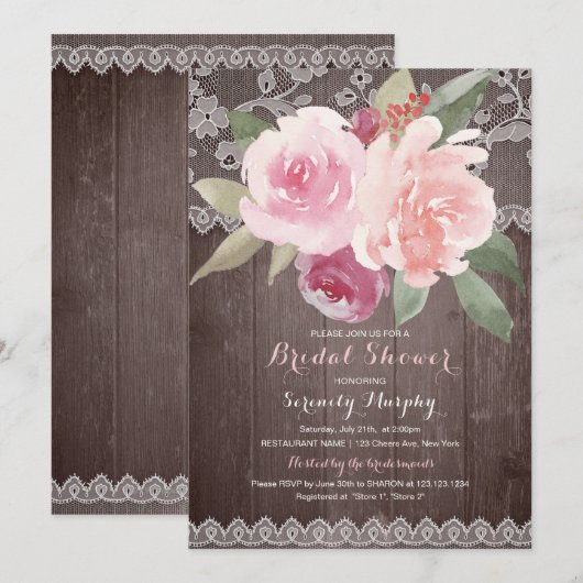 Rustige waterverf florale vrijgezellenfeest kaart (Voorkant / Achterkant)