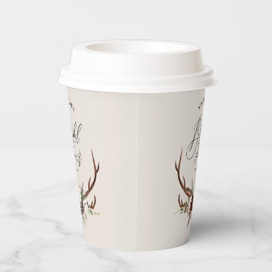 Rustige waterverf florale vrijgezellenfeest papieren bekers (Rechts)