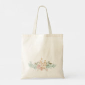 Rustige Waterverf Florals op Sage Green Bridesmaid Tote Bag (Achterkant)