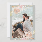 Rustige Waterverf Florals op Sage Green Foto Save The Date (Achterkant)