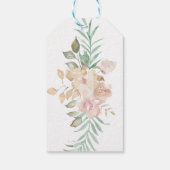 Rustige Waterverf Florals op Sage Green Wedding Cadeaulabel (Achterkant)