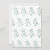 Rustige Waterverf Florals op Sage Green Wedding Kaart (Achterkant)