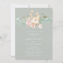Rustige Waterverf Florals op Sage Green Wedding
