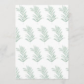 Rustige Waterverf Florals op Sage Green Wedding Menu (Achterkant)