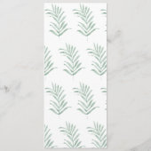 Rustige Waterverf Florals op Sage Green Wedding Programmakaart (Achterkant)