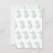 Rustige Waterverf Florals op Sage Green Wedding RSVP Kaartje (Achterkant)