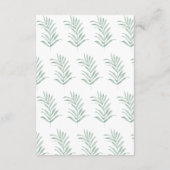Rustige Waterverf Florals op Sage Wedding Details Informatiekaartje (Achterkant)
