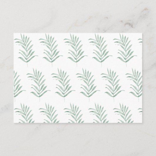 Rustige Waterverf Florals Sage Green Reception Informatiekaartje (Achterkant)