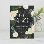 Rustige Waterverf Flowers Baby showers Brunch Kaart (Staand voorkant)