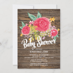 Rustige Waterverf Flowers Girls Baby shower Kaart