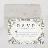 Rustige Waterverf Foliage Geometric Wedding RSVP (Voorkant / Achterkant)