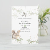 Rustige Waterverf Forest Bridesmaids Luncheon Kaart (Staand voorkant)