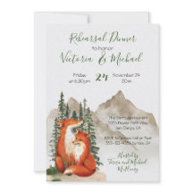 Rustige Waterverf Forest Fox Rehearsal Dinner