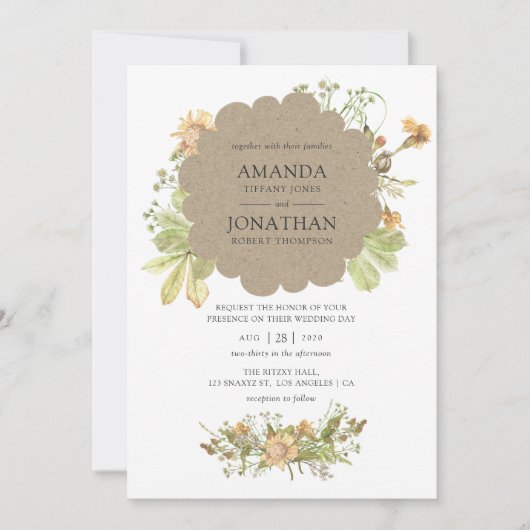 Rustige Waterverf Forest Wedding Kaart (Voorkant)