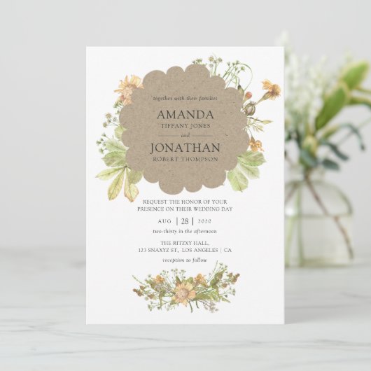 Rustige Waterverf Forest Wedding Kaart (Staand voorkant)