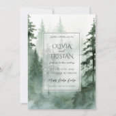 Rustige Waterverf Forest Wedding Kaart (Voorkant)