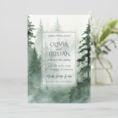 Rustige Waterverf Forest Wedding Kaart (Staand voorkant)