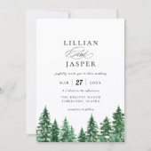 Rustige Waterverf Forest Wedding Kaart (Voorkant)