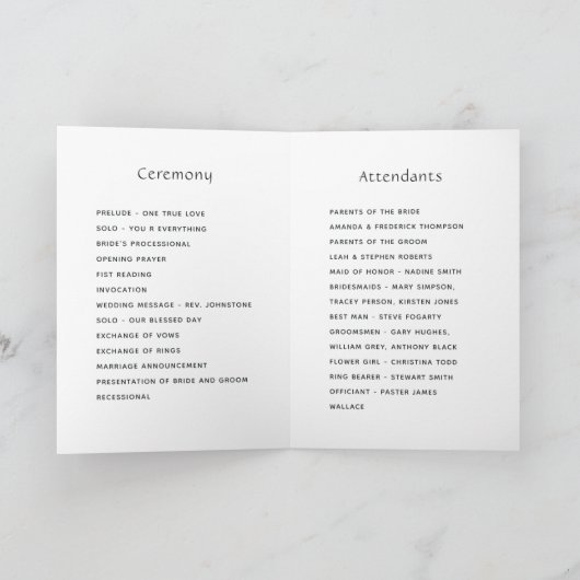 Rustige Waterverf Forest Wedding Programma (Binnen)