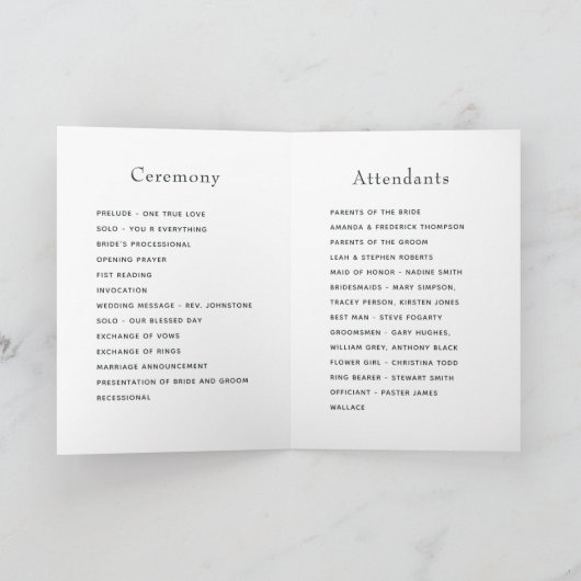 Rustige Waterverf Forest Wedding Programma (Binnen)