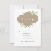 Rustige Waterverf Forest Wedding RSVP Kaartje (Voorkant)