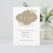 Rustige Waterverf Forest Wedding RSVP Kaartje (Staand voorkant)