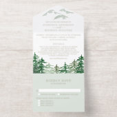 Rustige Waterverf Forest Woodland Wedding All In One Uitnodiging (Binnenkant)