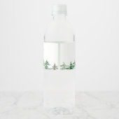 Rustige Waterverf Forest Woodland Wedding Waterfles Etiket (Achterkant)