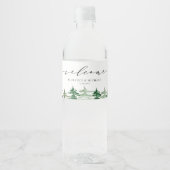 Rustige Waterverf Forest Woodland Wedding Waterfles Etiket (Voorkant)