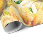 Rustige Waterverf Geel en groene zonnebloem Cadeaupapier (Rol Hoek)