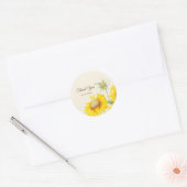 Rustige Waterverf - Gele zonnebloem Ronde Sticker (Envelop)