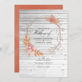 Rustige Waterverf Geometrische Terracotta Wedding Kaart