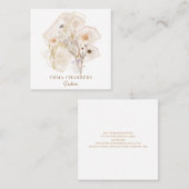 Rustige Waterverf geperste bloemen Gardener Vierkante Visitekaartje (Voorkant / Achterkant)