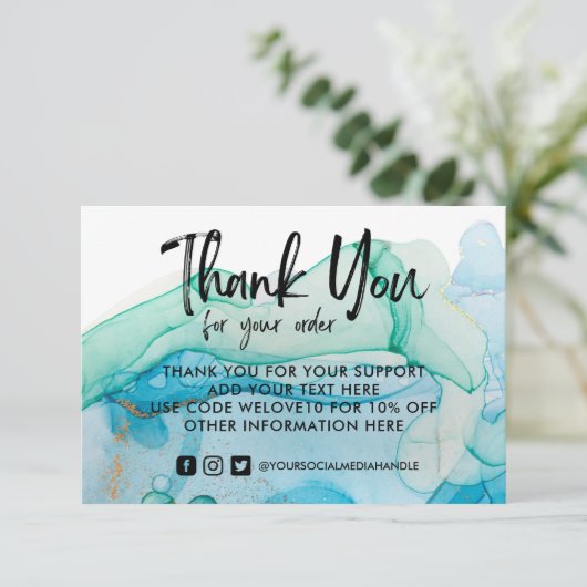 Rustige Waterverf Gold Blue Media Insert (Staand voorkant)