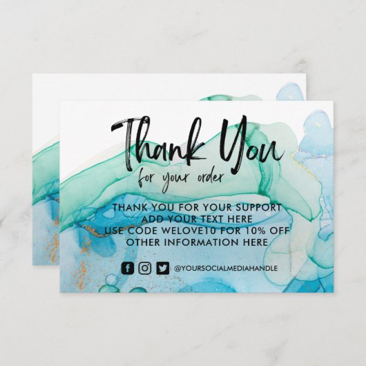 Rustige Waterverf Gold Blue Media Insert (Voorkant / Achterkant)